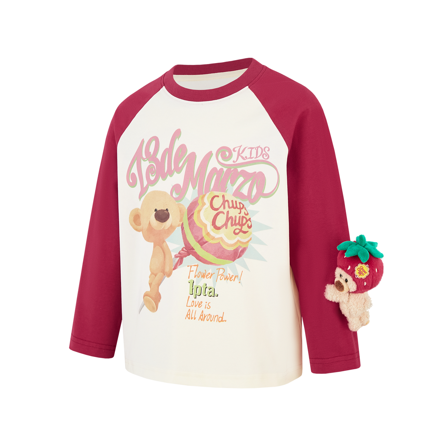 13DE MARZO BabyBear Lollipop Raglan Long Sleeve Red - 13DE MARZO