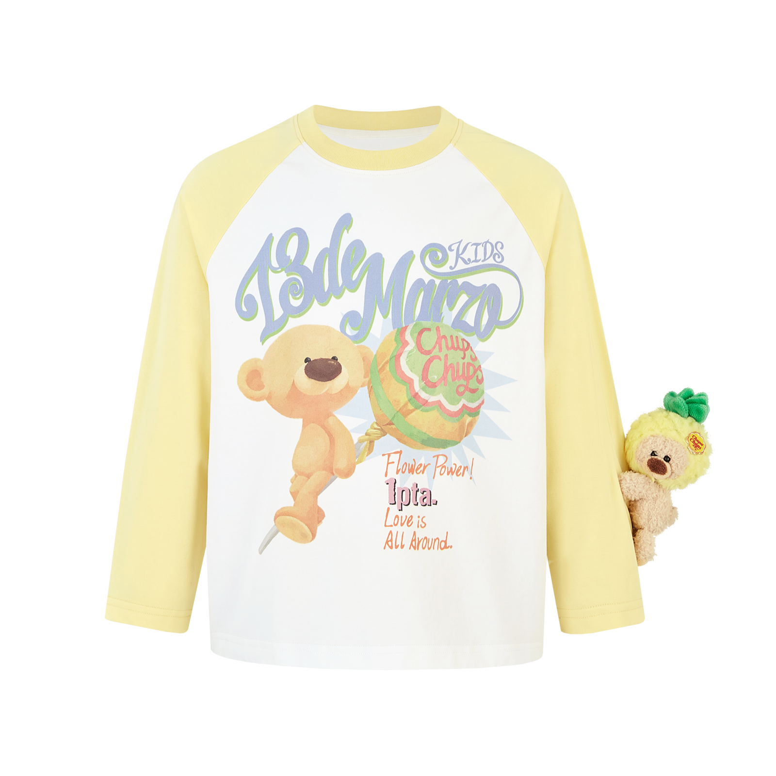 13DE MARZO BabyBear Lollipop Raglan Long Sleeve Yellow - 13DE MARZO
