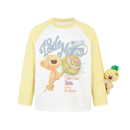 13DE MARZO BabyBear Lollipop Raglan Long Sleeve Yellow - 13DE MARZO