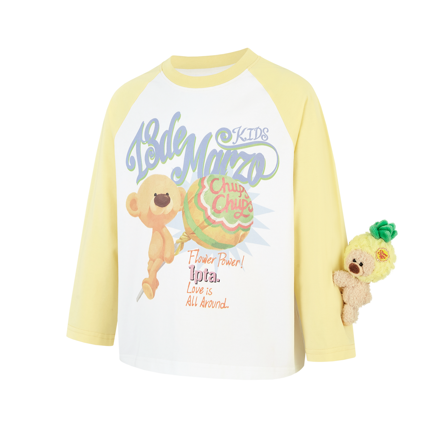 13DE MARZO BabyBear Lollipop Raglan Long Sleeve Yellow - 13DE MARZO