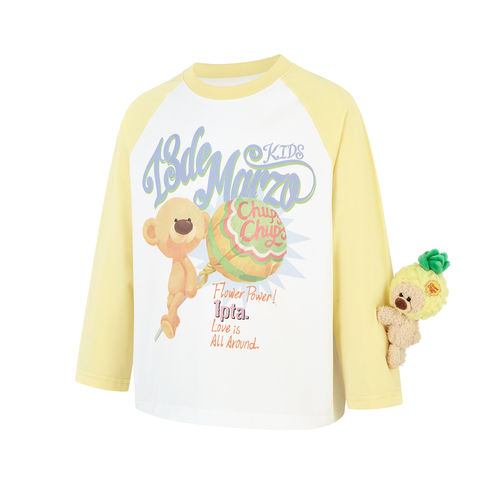 13DE MARZO BabyBear Lollipop Raglan Long Sleeve Yellow - 13DE MARZO