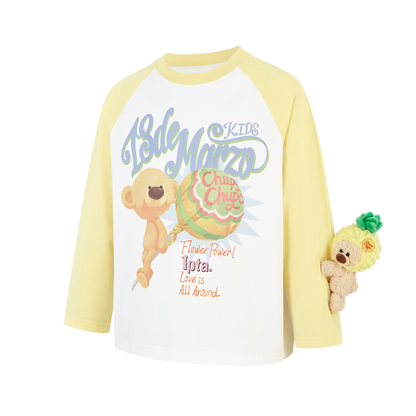 13DE MARZO BabyBear Lollipop Raglan Long Sleeve Yellow - 13DE MARZO