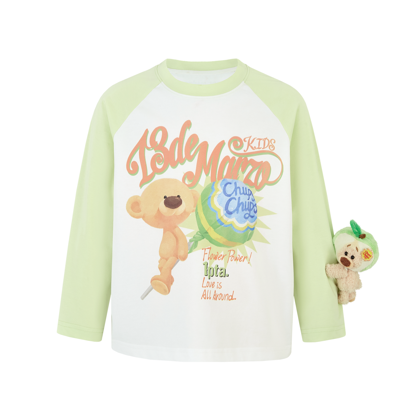 13DE MARZO BabyBear Lollipop Raglan Long Sleeve Green - 13DE MARZO