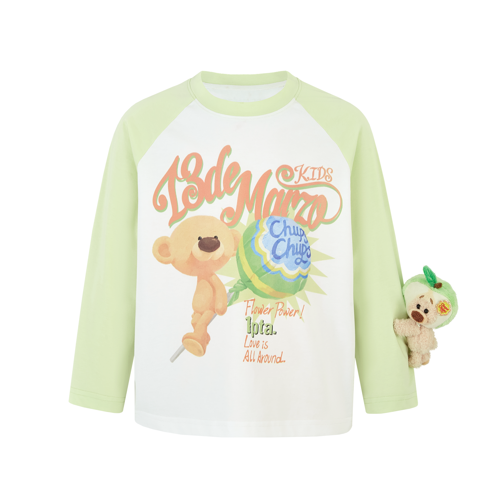 13DE MARZO BabyBear Lollipop Raglan Long Sleeve Green - 13DE MARZO