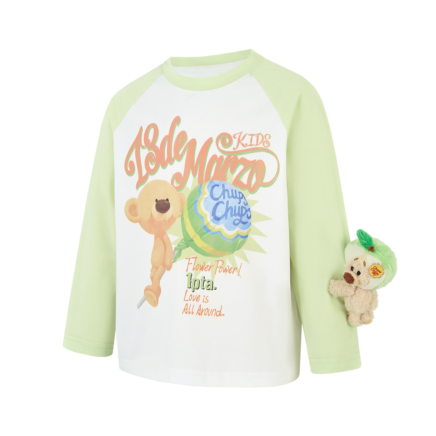 13DE MARZO BabyBear Lollipop Raglan Long Sleeve Green - 13DE MARZO