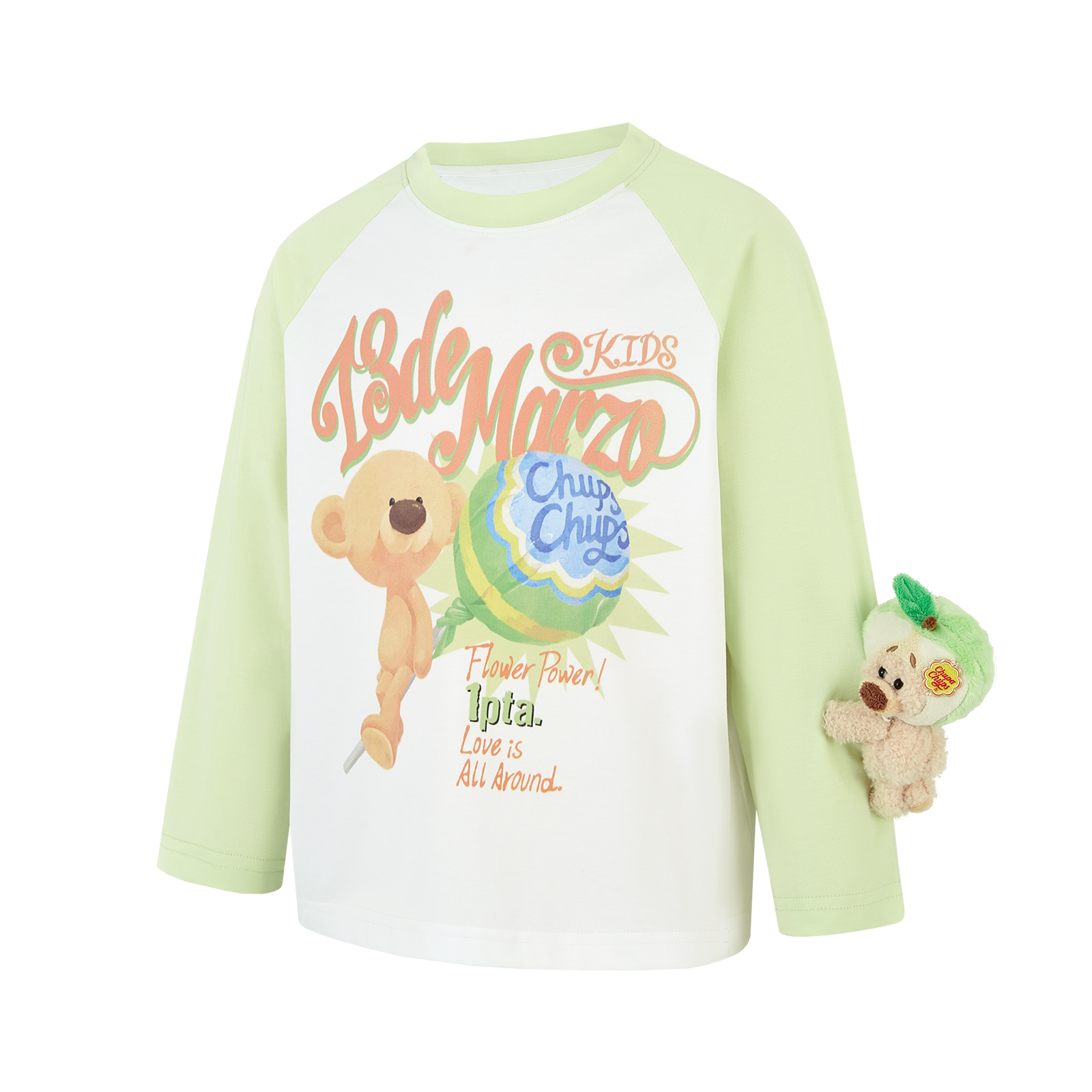 13DE MARZO BabyBear Lollipop Raglan Long Sleeve Green - 13DE MARZO