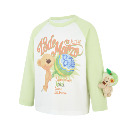 13DE MARZO BabyBear Lollipop Raglan Long Sleeve Green - 13DE MARZO