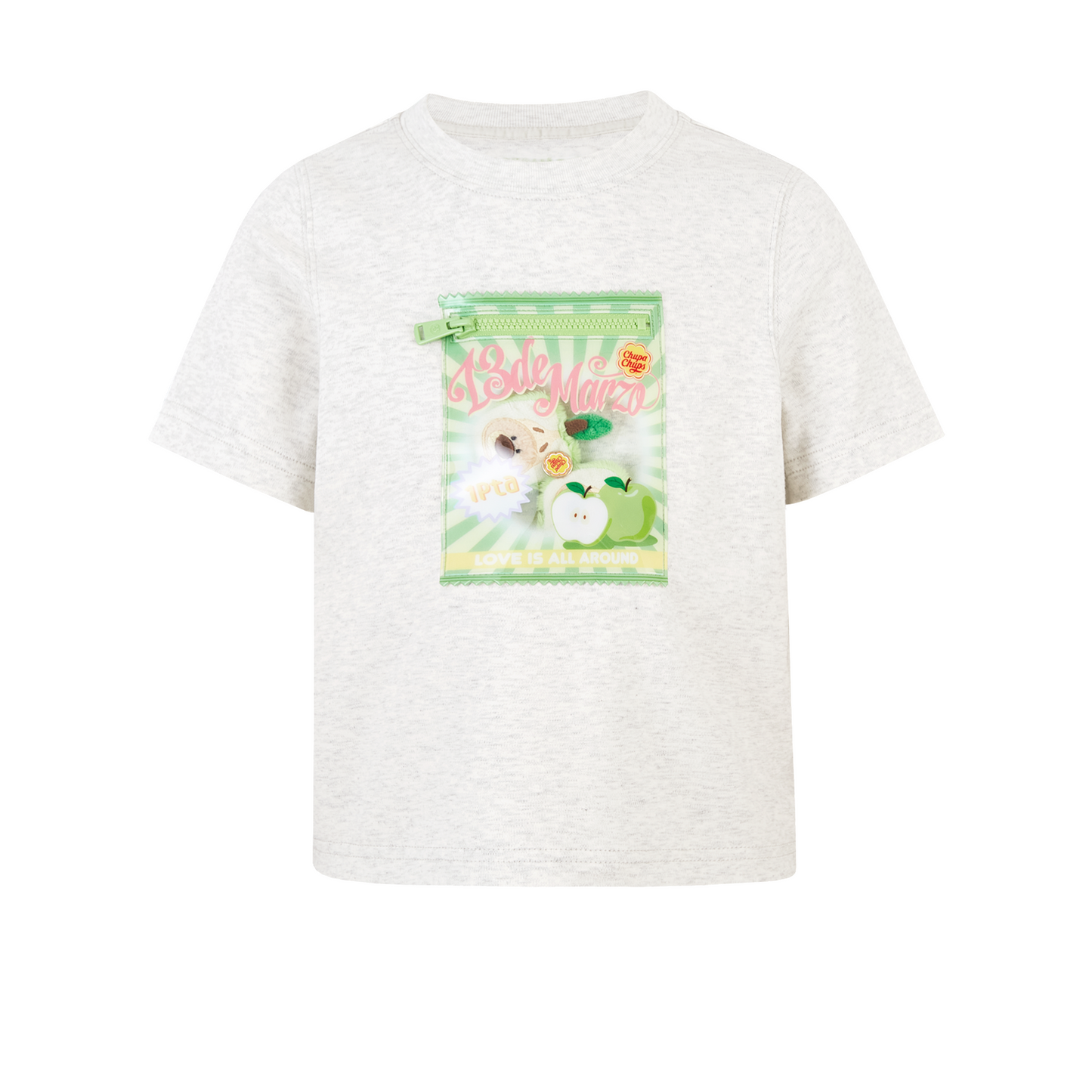 13DE MARZO BabyBear Candy Wrapper Print T-shirt Grey - 13DE MARZO