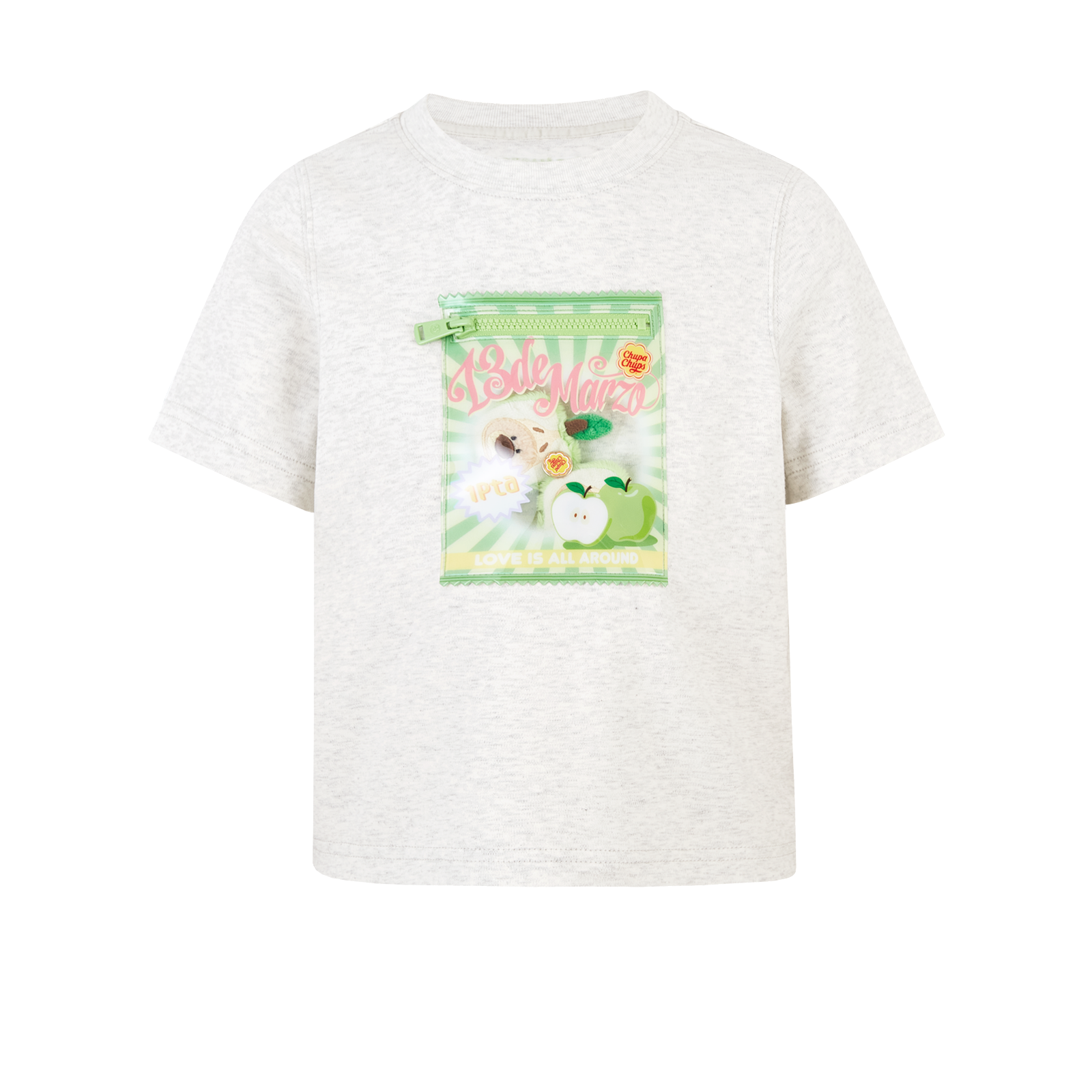13DE MARZO BabyBear Candy Wrapper Print T-shirt Grey - 13DE MARZO