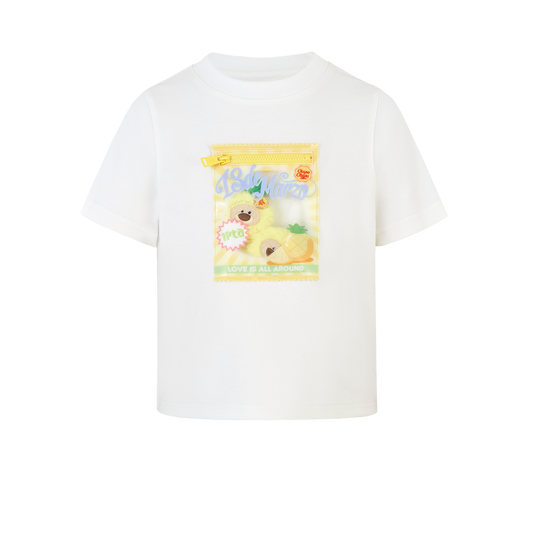 13DE MARZO BabyBear Candy Wrapper Print T-shirt Beige - 13DE MARZO
