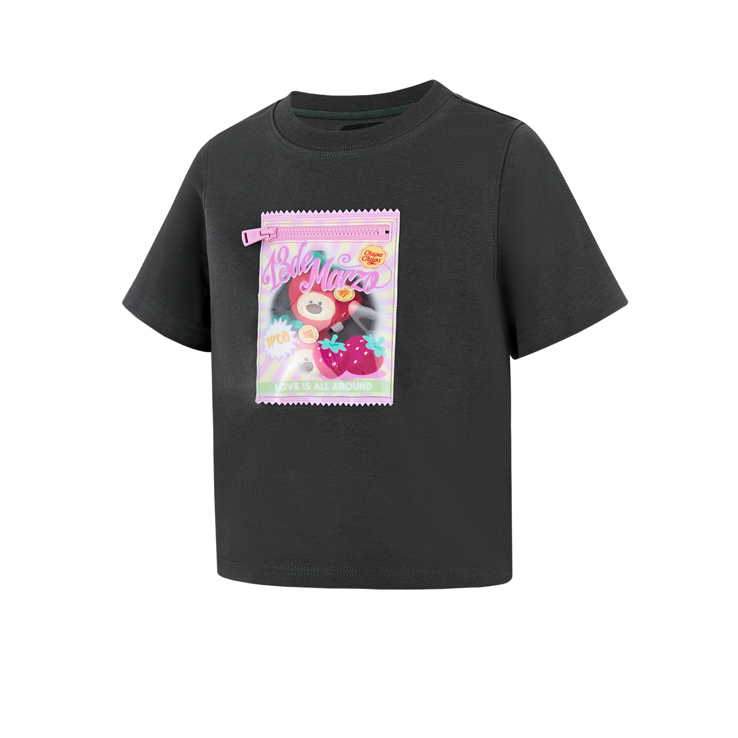 13DE MARZO BabyBear Candy Wrapper Print T-shirt Dark Gray - 13DE MARZO