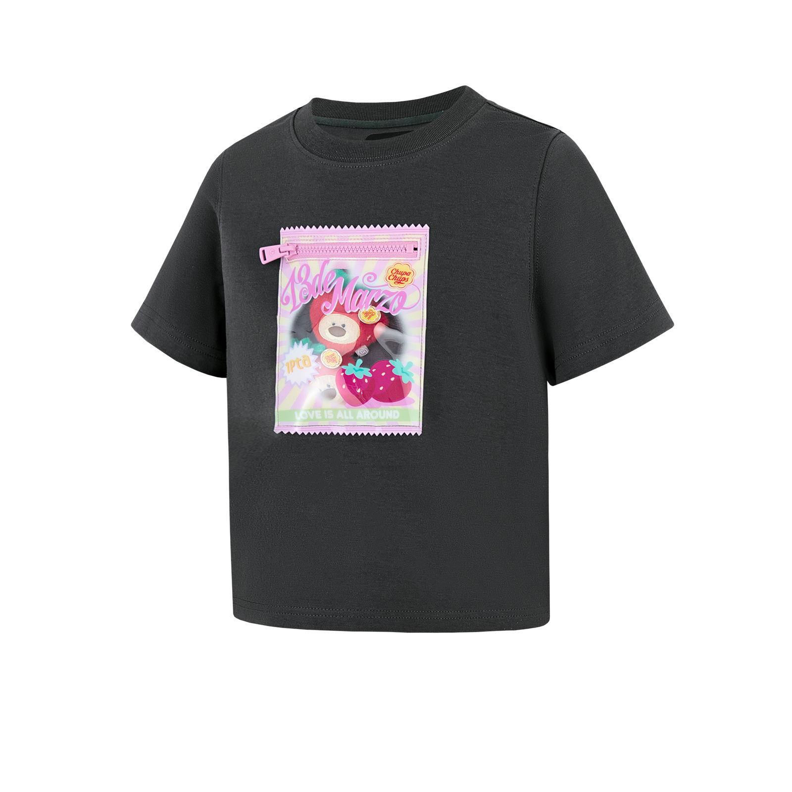 13DE MARZO BabyBear Candy Wrapper Print T-shirt Dark Gray - 13DE MARZO