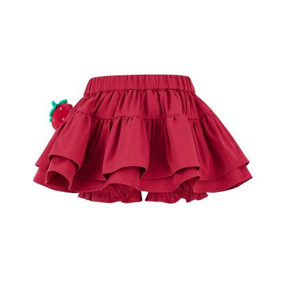 13DE MARZO BabyBear Lace Peplum Bloomer Shorts Red - 13DE MARZO