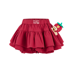 13DE MARZO BabyBear Lace Peplum Bloomer Shorts Red