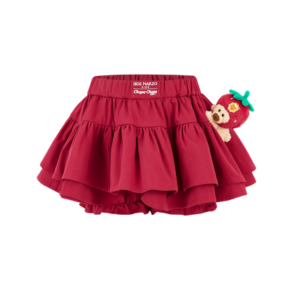13DE MARZO BabyBear Lace Peplum Bloomer Shorts Red - 13DE MARZO