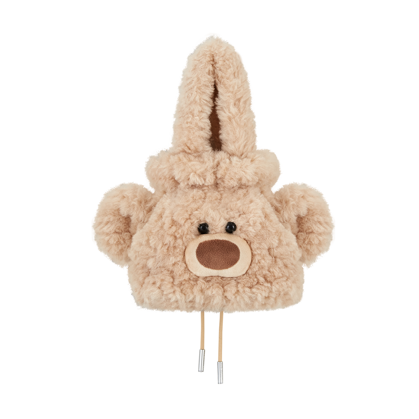 13DE MARZO Bear Face Drawstring Storage Bag Khaki - 13DE MARZO