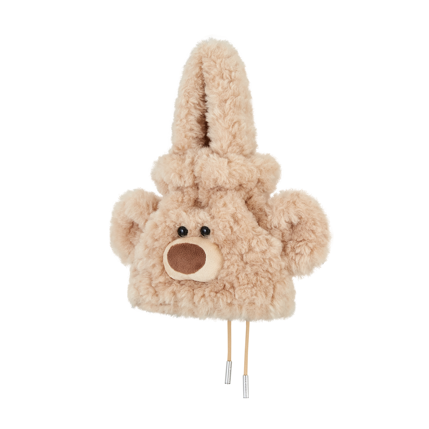 13DE MARZO Bear Face Drawstring Storage Bag Khaki - 13DE MARZO
