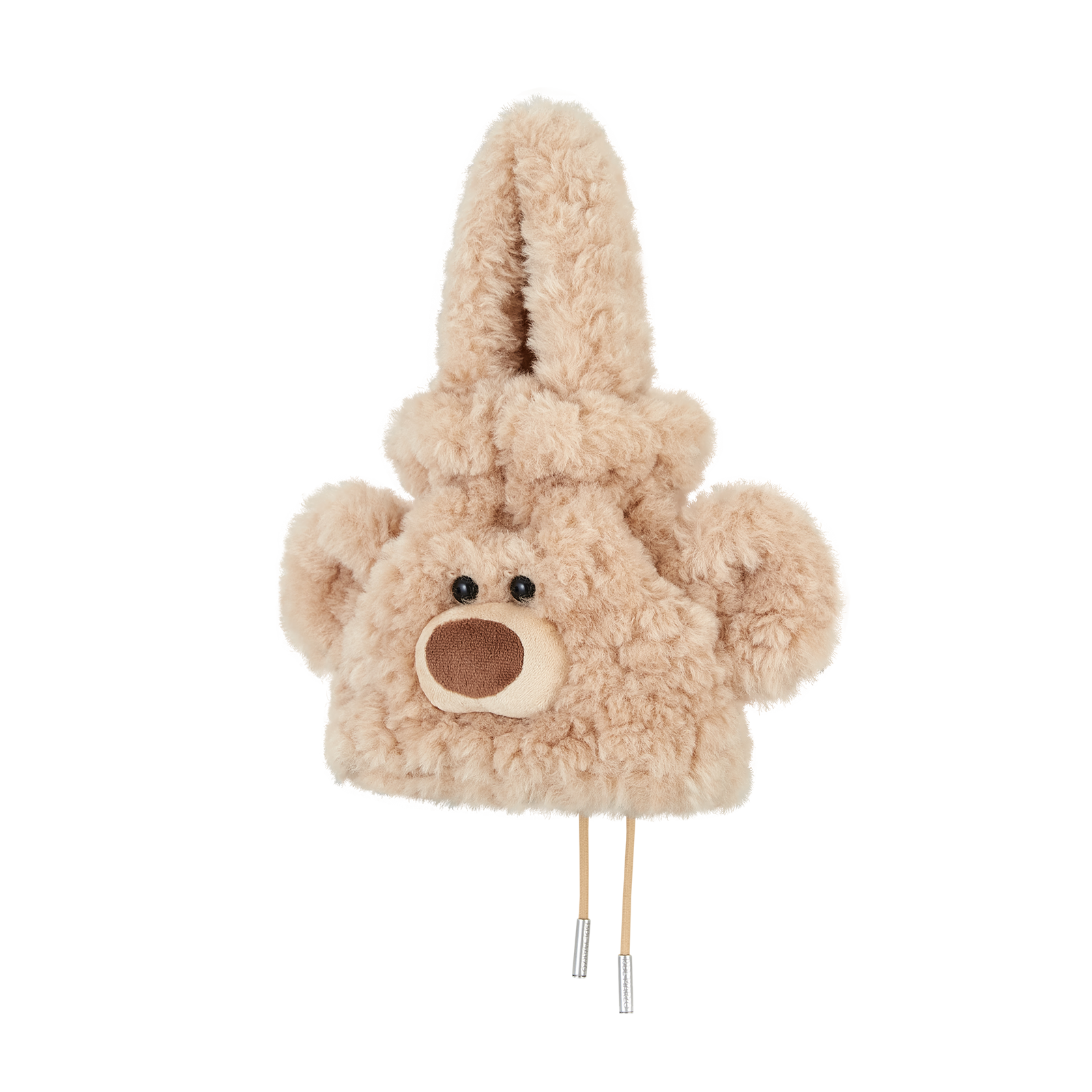 13DE MARZO Bear Face Drawstring Storage Bag Khaki - 13DE MARZO
