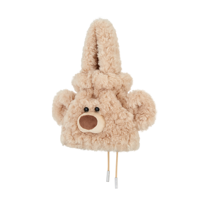 13DE MARZO Bear Face Drawstring Storage Bag Khaki - 13DE MARZO