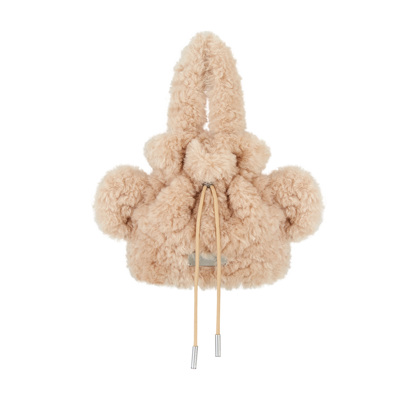 13DE MARZO Bear Face Drawstring Storage Bag Khaki - 13DE MARZO