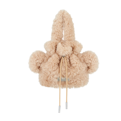 13DE MARZO Bear Face Drawstring Storage Bag Khaki - 13DE MARZO