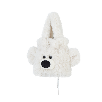 13DE MARZO Bear Face Drawstring Storage Bag White - 13DE MARZO