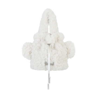 13DE MARZO Bear Face Drawstring Storage Bag White - 13DE MARZO