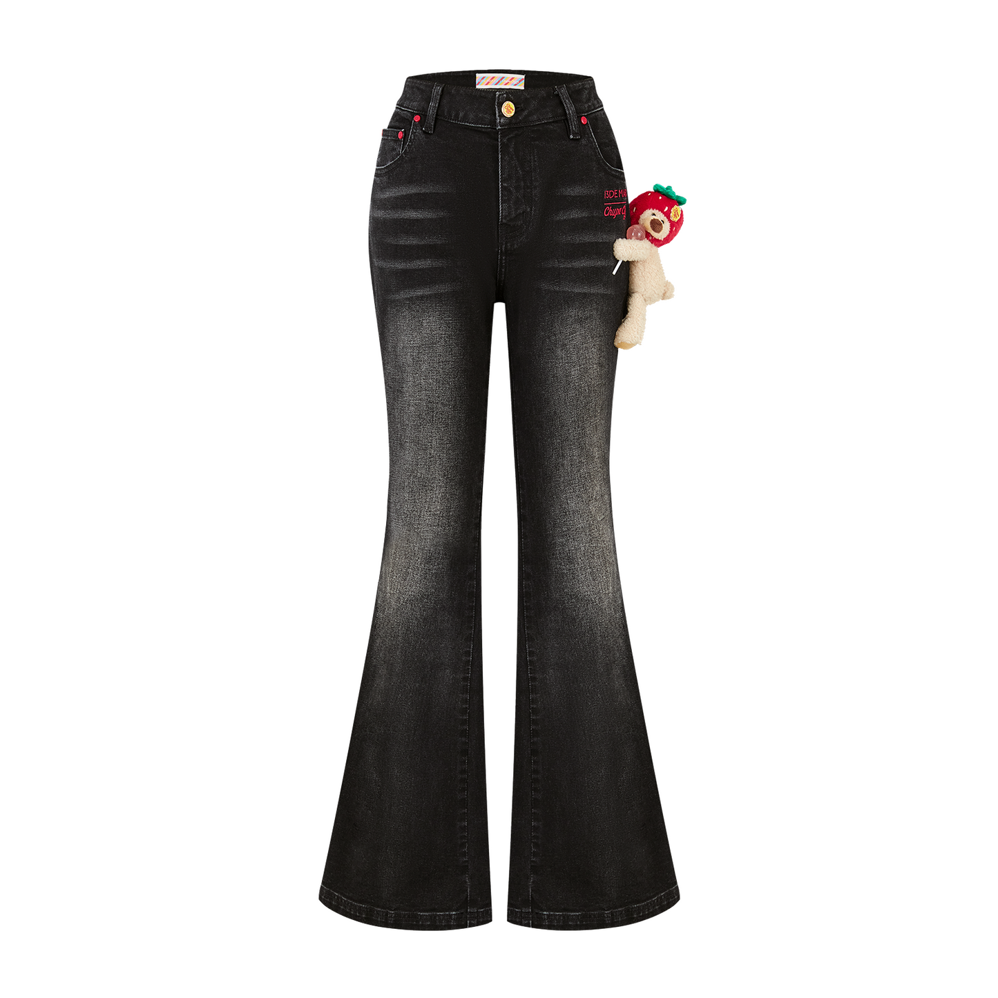 13DE MARZO Bear Slim-Fit Jeans Black - 13DE MARZO