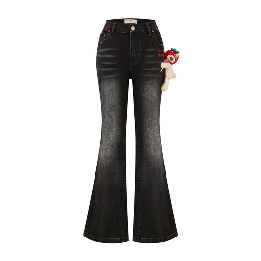 13DE MARZO Bear Slim-Fit Jeans Black - 13DE MARZO