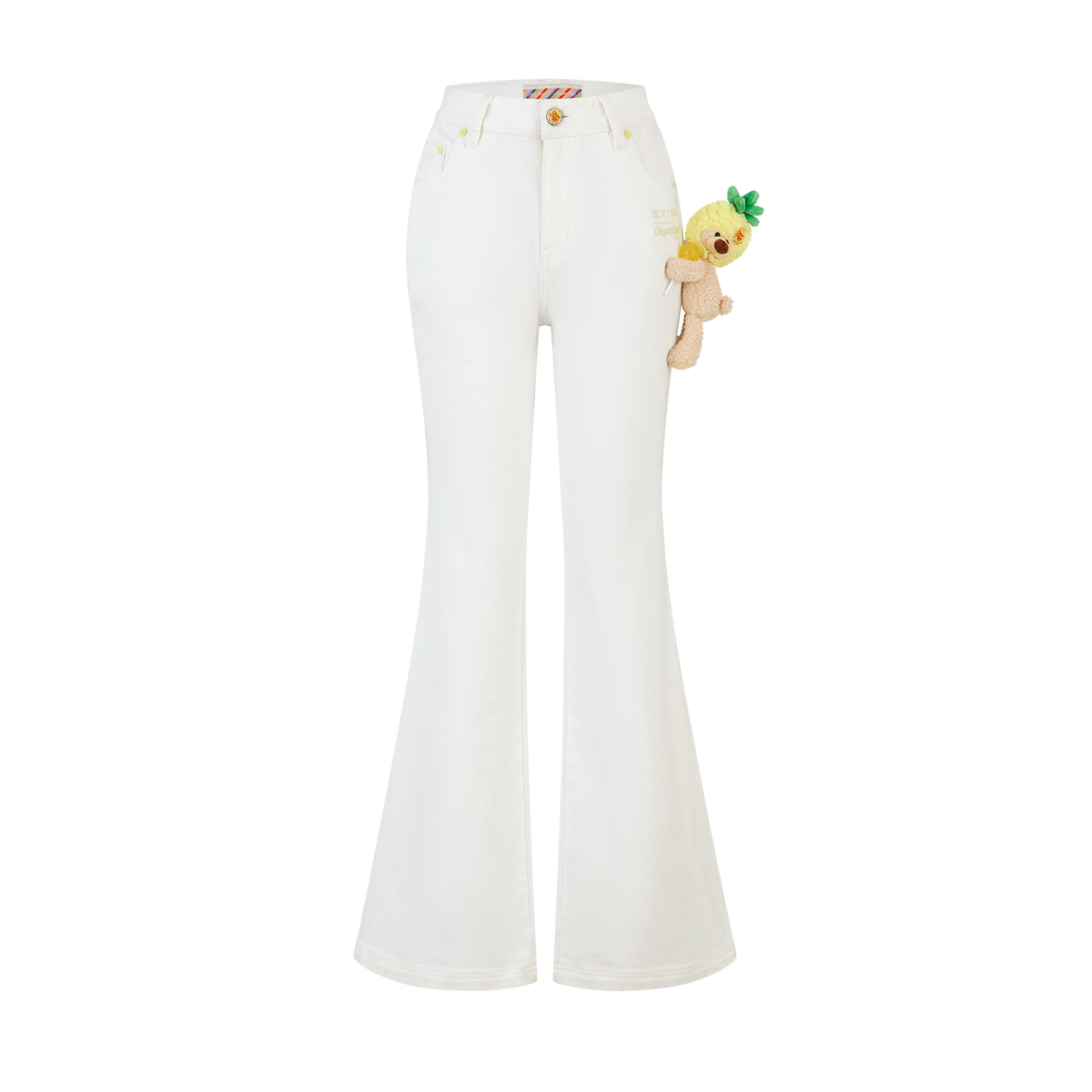 13DE MARZO Bear Slim-Fit Jeans White - 13DE MARZO