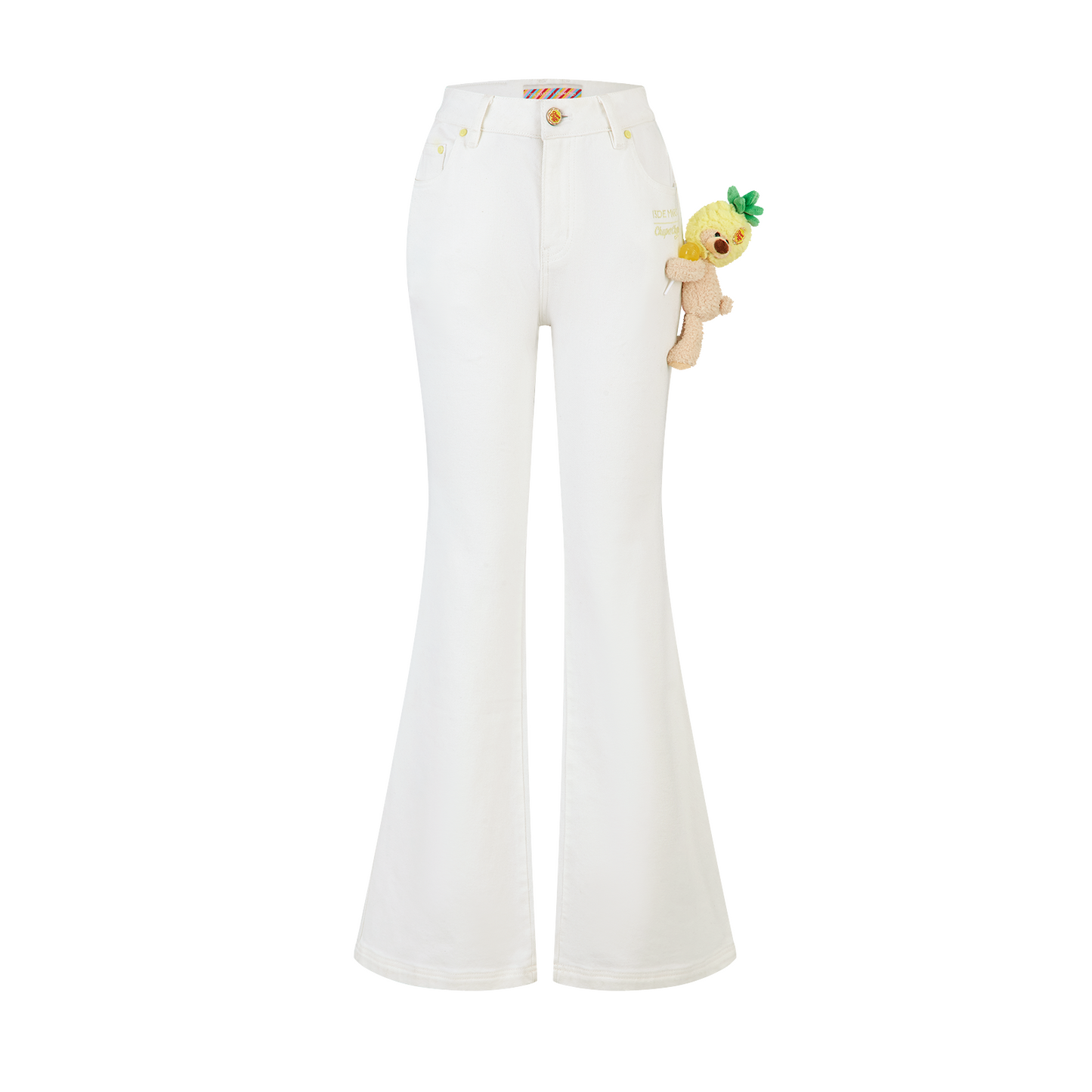 13DE MARZO Bear Slim-Fit Jeans White - 13DE MARZO
