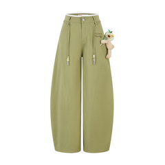 13DE MARZO Curved-Hem Cargo Pants Green