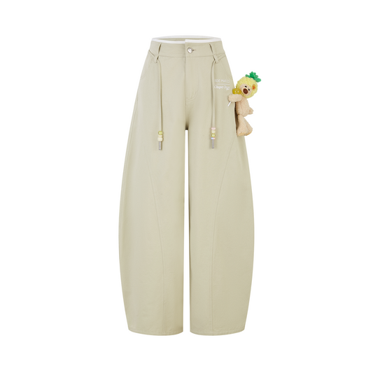 13DE MARZO Curved-Hem Cargo Pants Khaki - 13DE MARZO