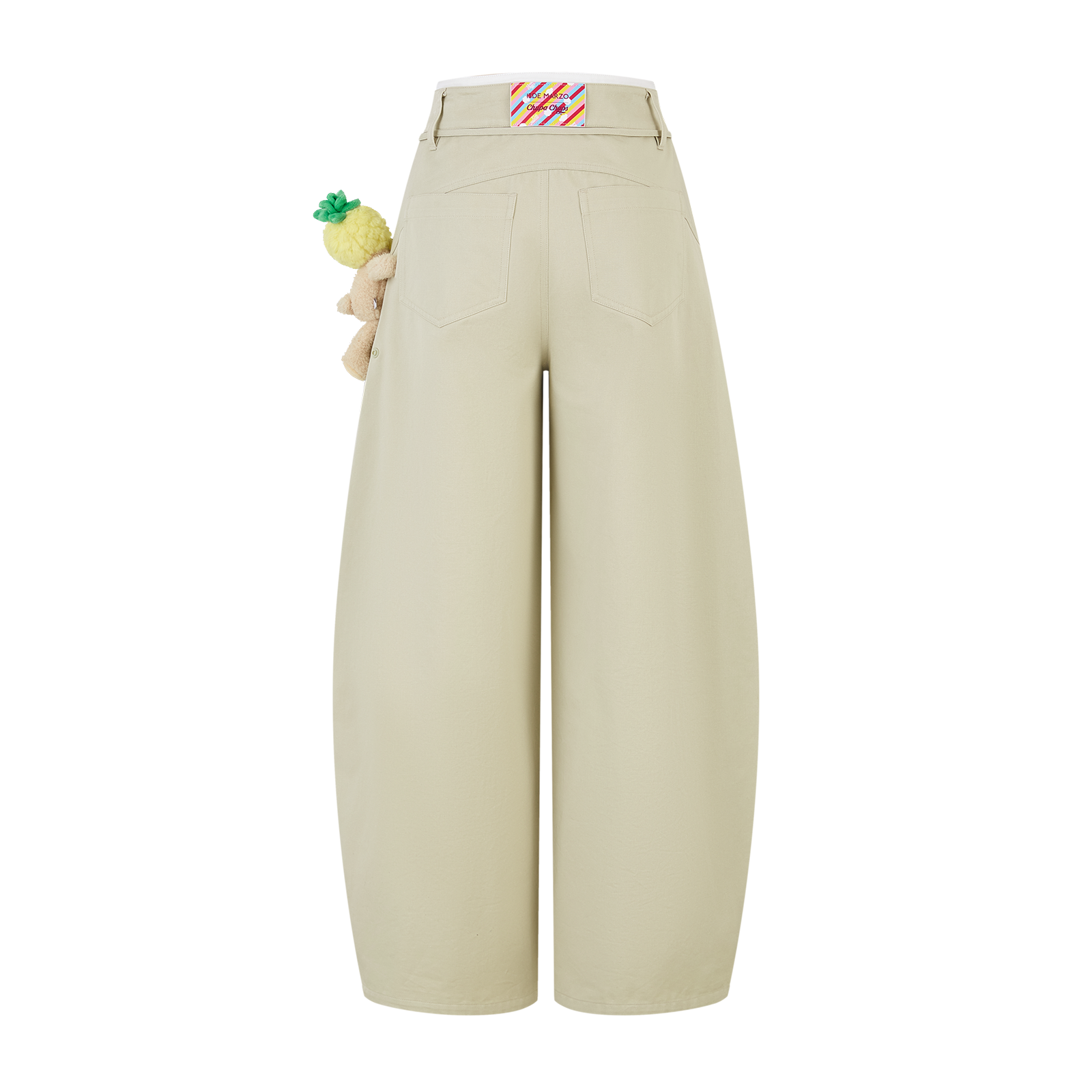 13DE MARZO Curved-Hem Cargo Pants Khaki - 13DE MARZO