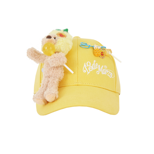 13DE MARZO Lollipop Bear Baseball Cap Yellow - 13DE MARZO