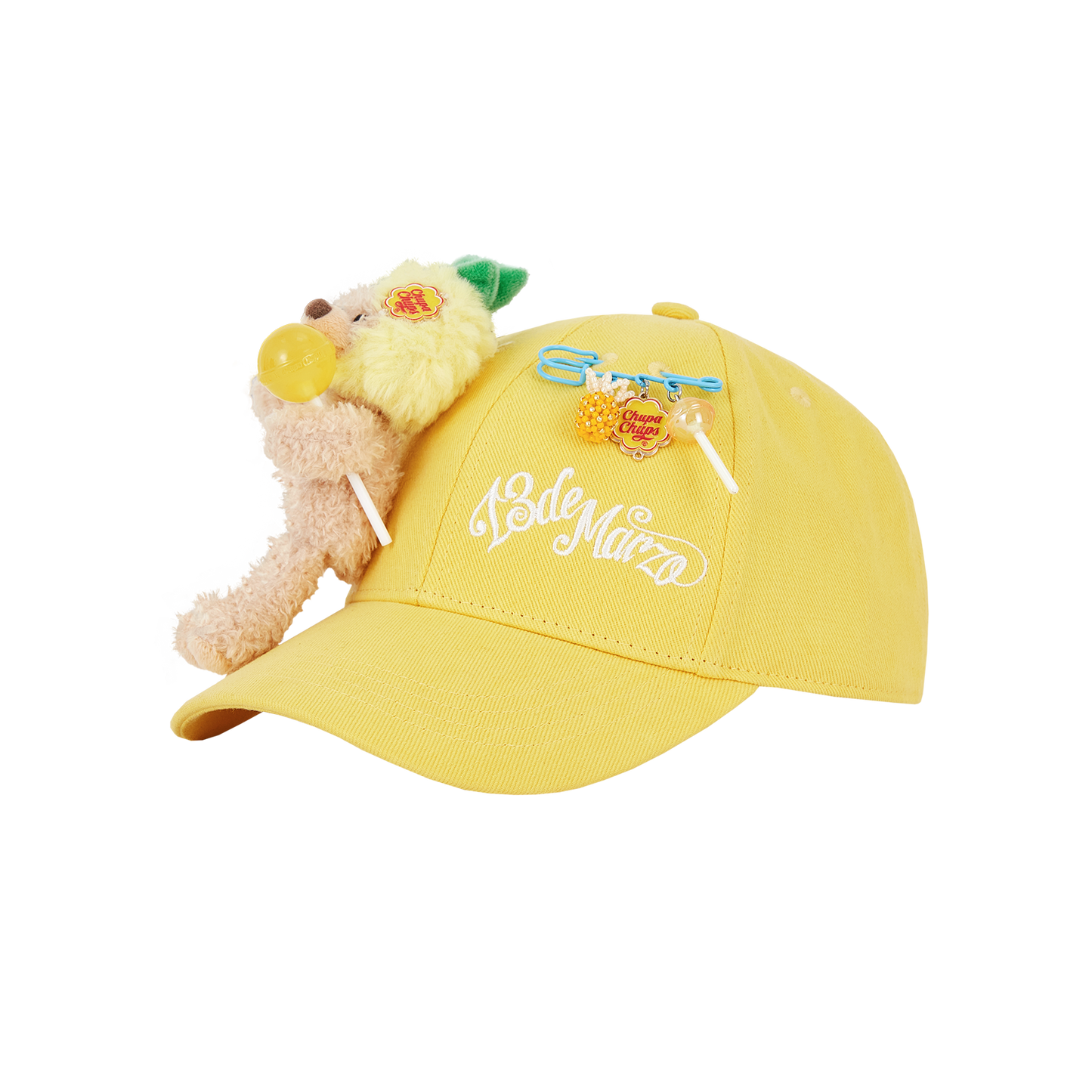 13DE MARZO Lollipop Bear Baseball Cap Yellow - 13DE MARZO