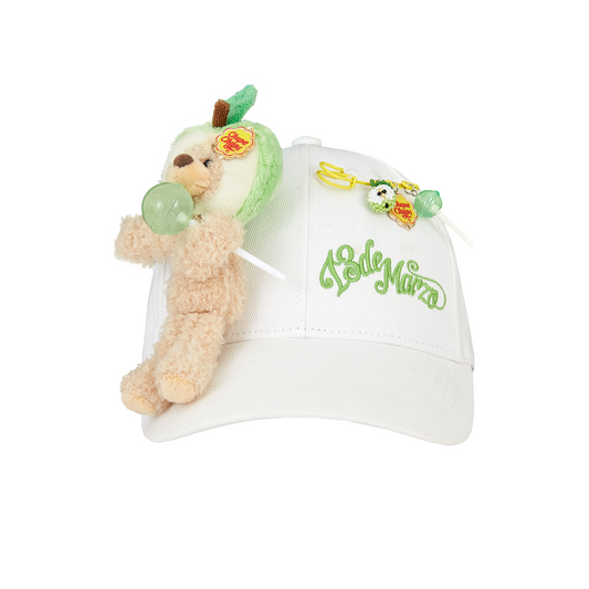 13DE MARZO Lollipop Bear Baseball Cap White - 13DE MARZO
