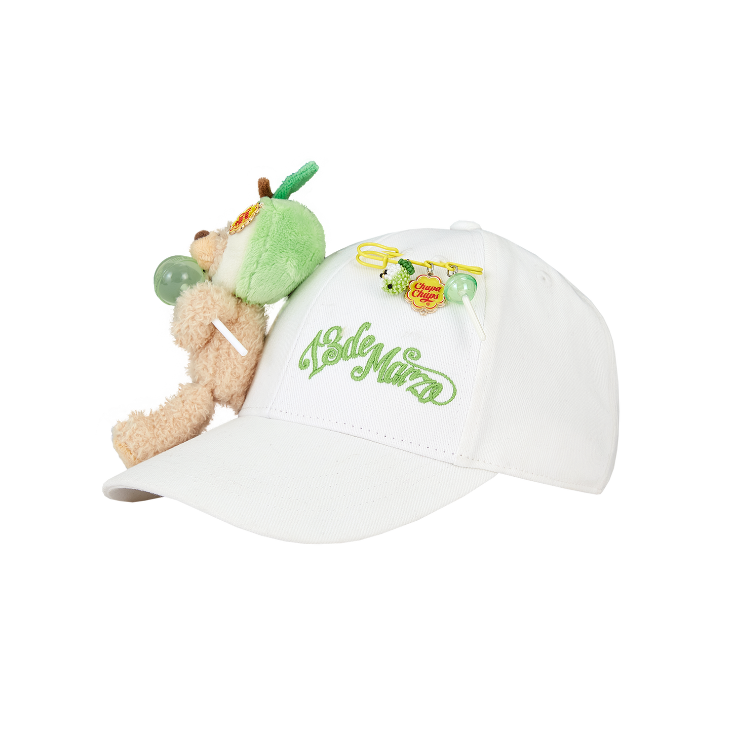13DE MARZO Lollipop Bear Baseball Cap White - 13DE MARZO