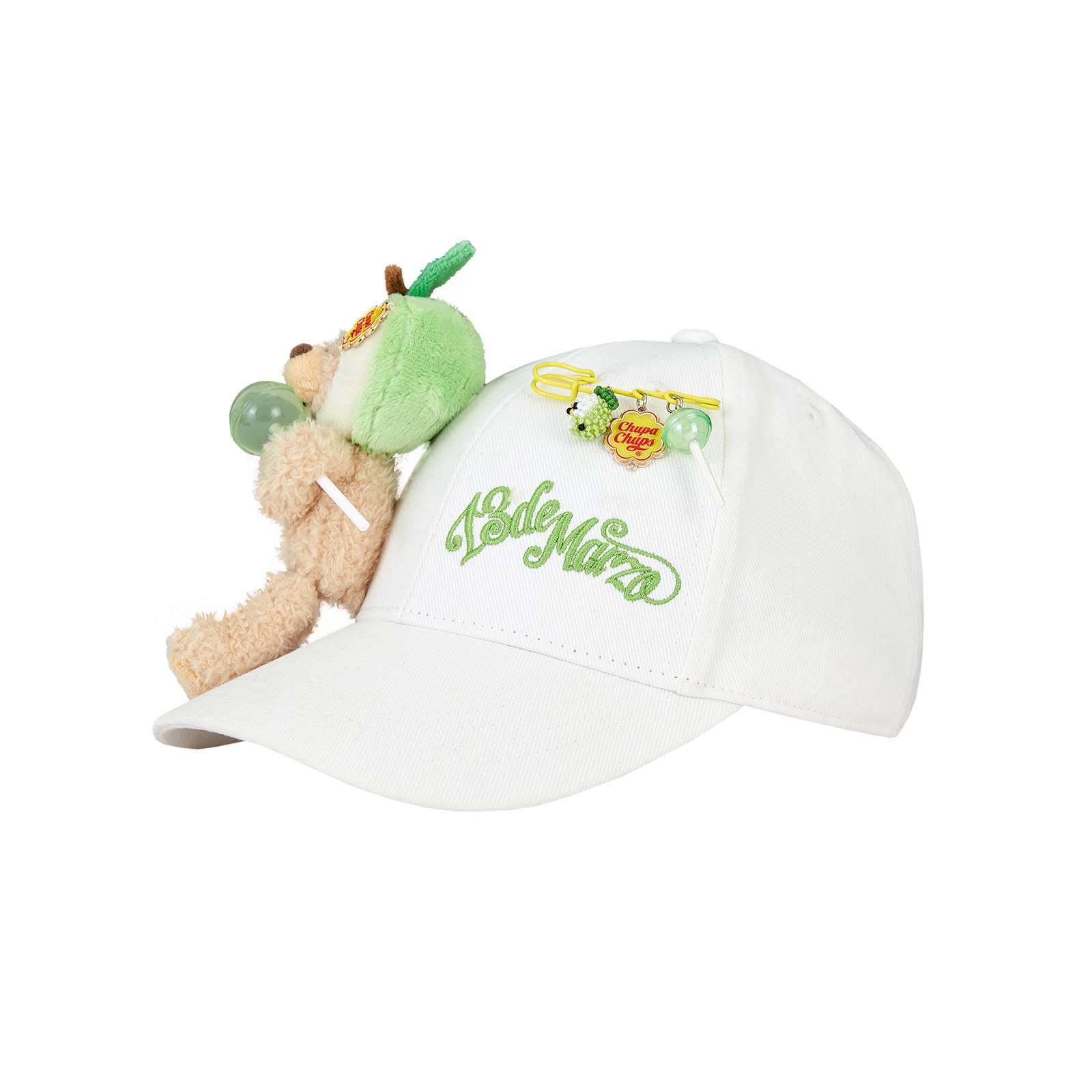 13DE MARZO Lollipop Bear Baseball Cap White - 13DE MARZO