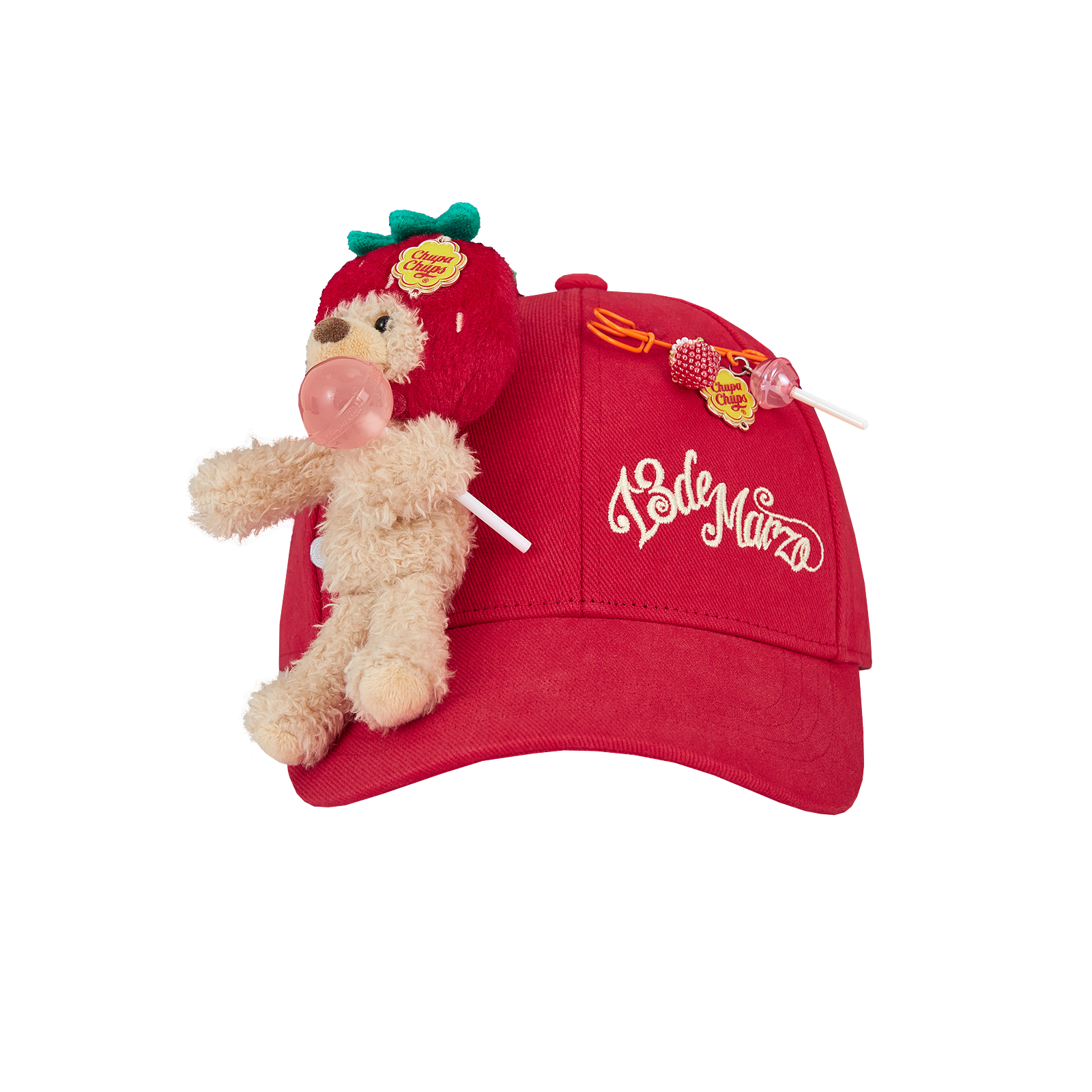 13DE MARZO Lollipop Bear Baseball Cap Red - 13DE MARZO
