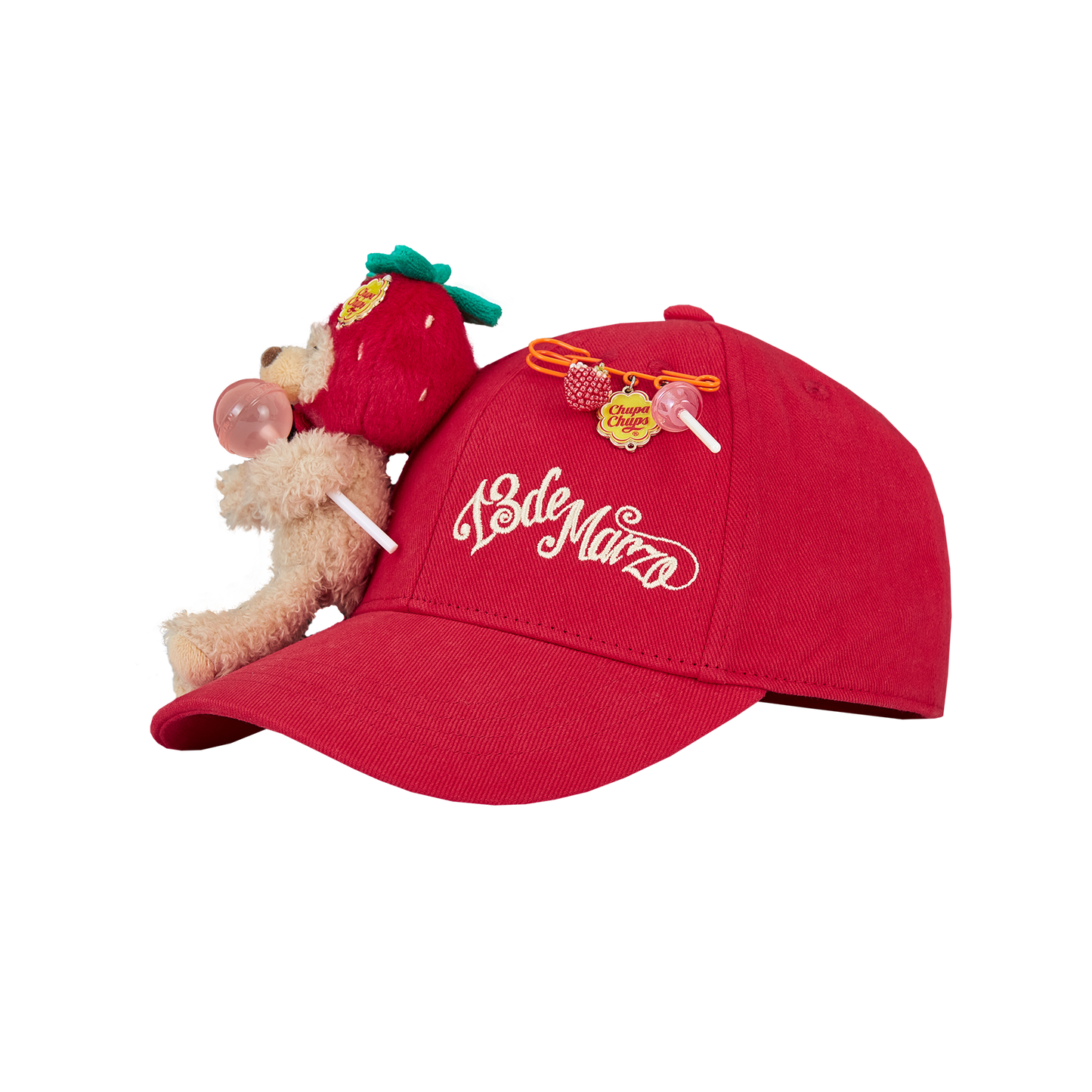13DE MARZO Lollipop Bear Baseball Cap Red - 13DE MARZO