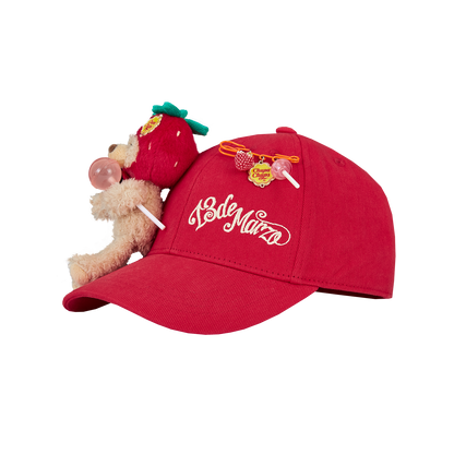 13DE MARZO Lollipop Bear Baseball Cap Red - 13DE MARZO