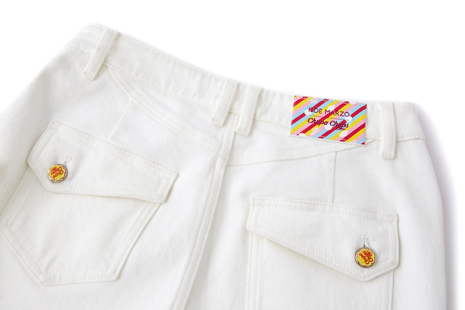 13DE MARZO Bear Slim-Fit Jeans White - 13DE MARZO