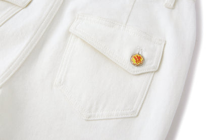 13DE MARZO Bear Slim-Fit Jeans White - 13DE MARZO