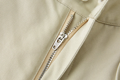 13DE MARZO Curved-Hem Cargo Pants Khaki - 13DE MARZO