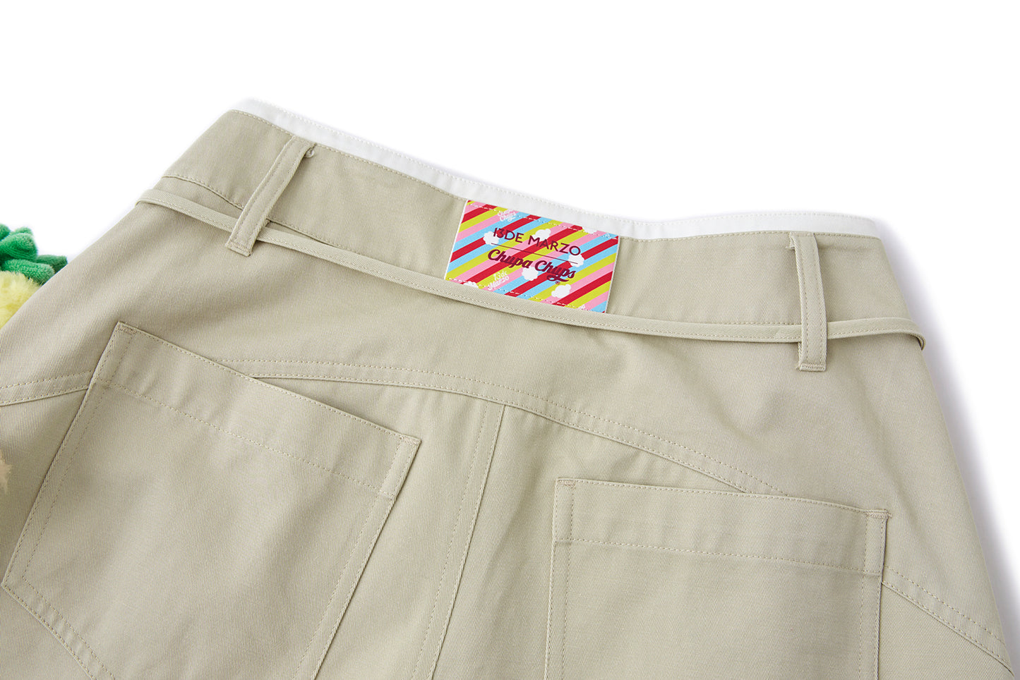 13DE MARZO Curved-Hem Cargo Pants Khaki - 13DE MARZO