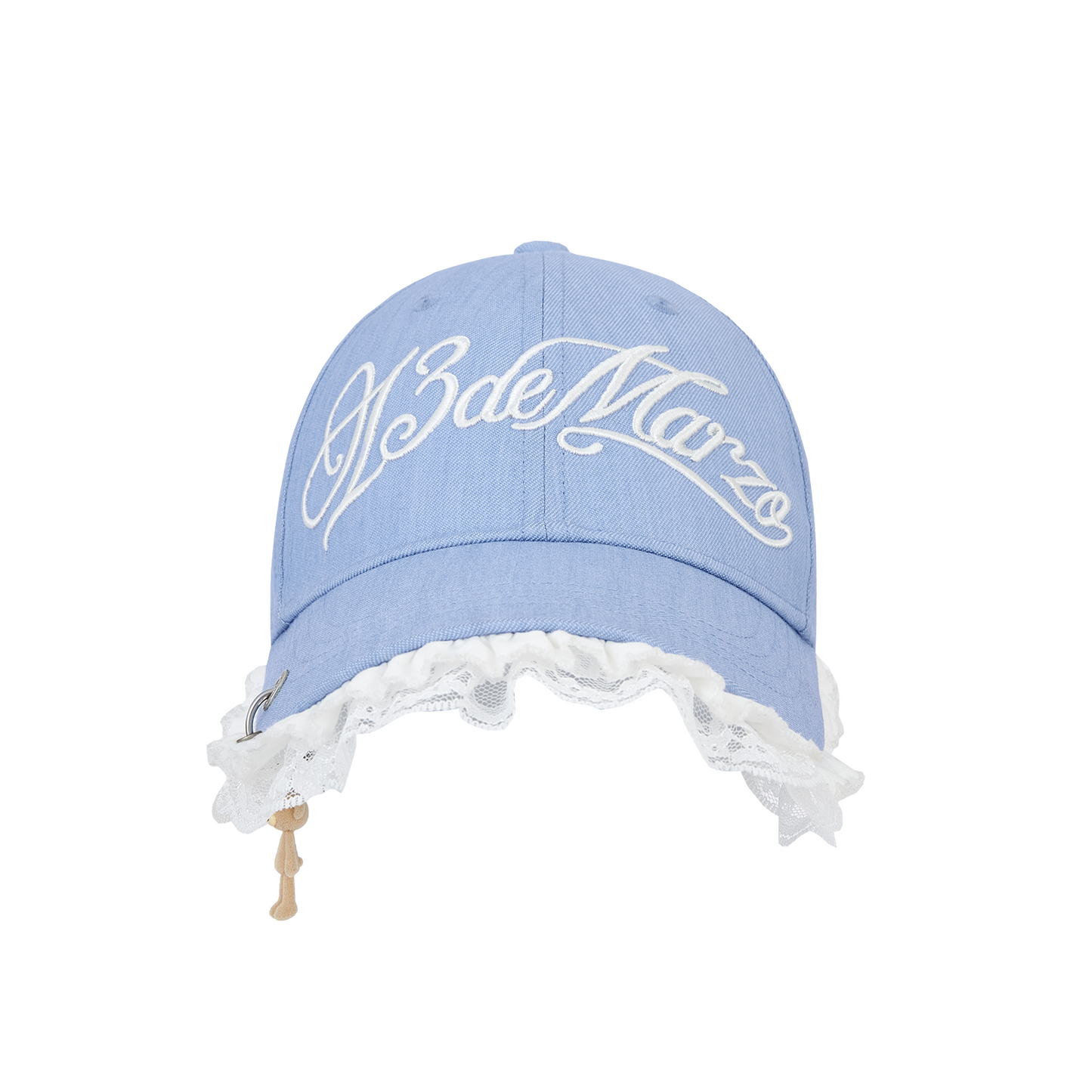 13DE MARZO Lace-Brim Baseball Cap Blue
