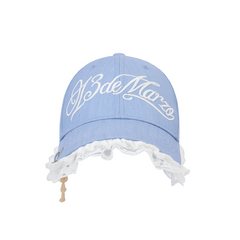 13DE MARZO Lace-Brim Baseball Cap Blue