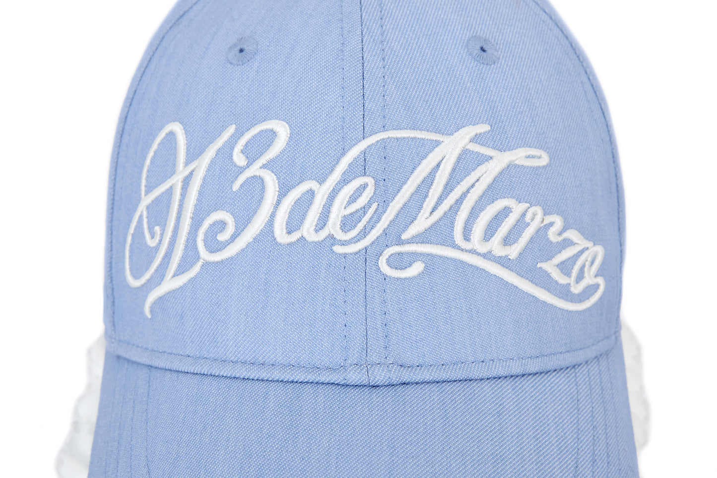 13DE MARZO Lace-Brim Baseball Cap Blue
