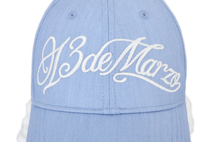 13DE MARZO Lace-Brim Baseball Cap Blue